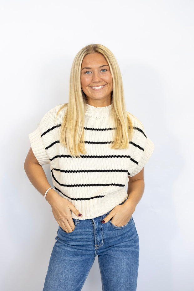 FINN STRIPE SLEEVELESS TOP