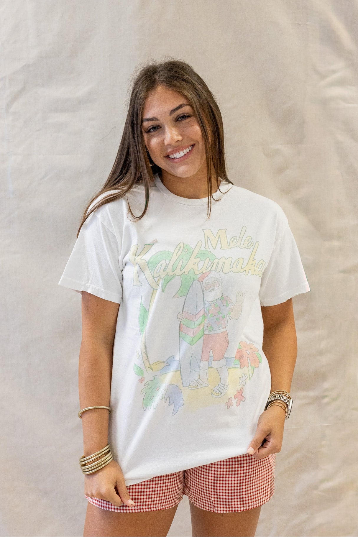 Mele Kalikimaka Santa Thrift Tee