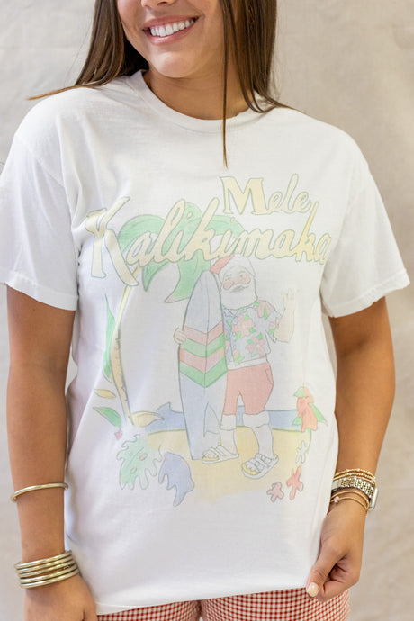Mele Kalikimaka Santa Thrift Tee