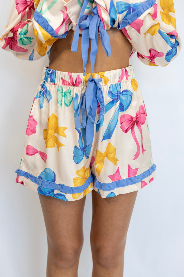 MULTI BOW PRINT PJ SHORT