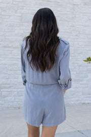 HEAVY WASHED WOVEN ROMPER