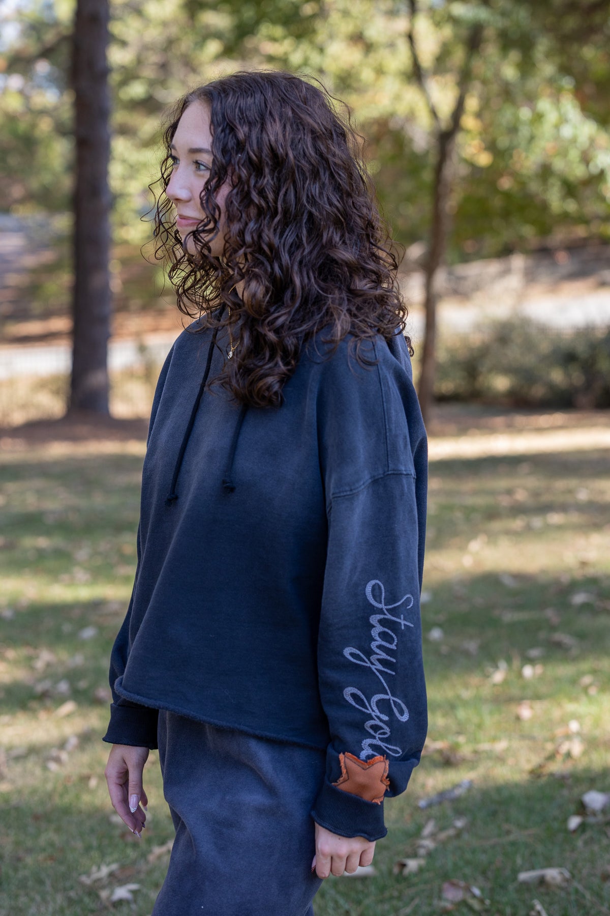 Stay Golden Dip-dye Crop Hoodie