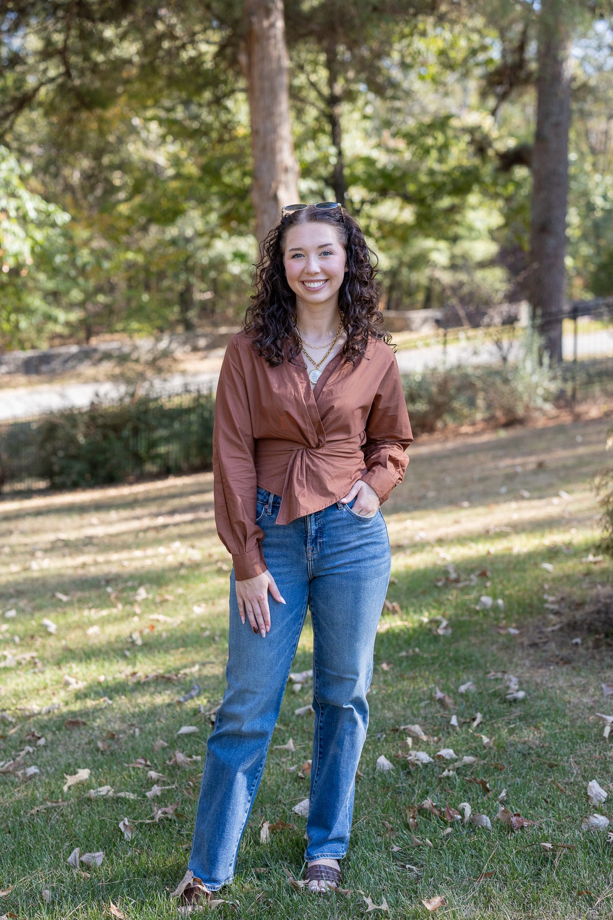 Collette Collared Wrap Top