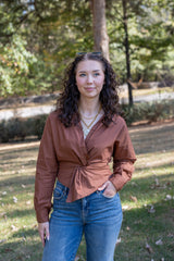 Collette Collared Wrap Top