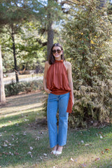 Striped Satin Halter Neck Top