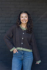 Cora Contrast Hem Cardigan
