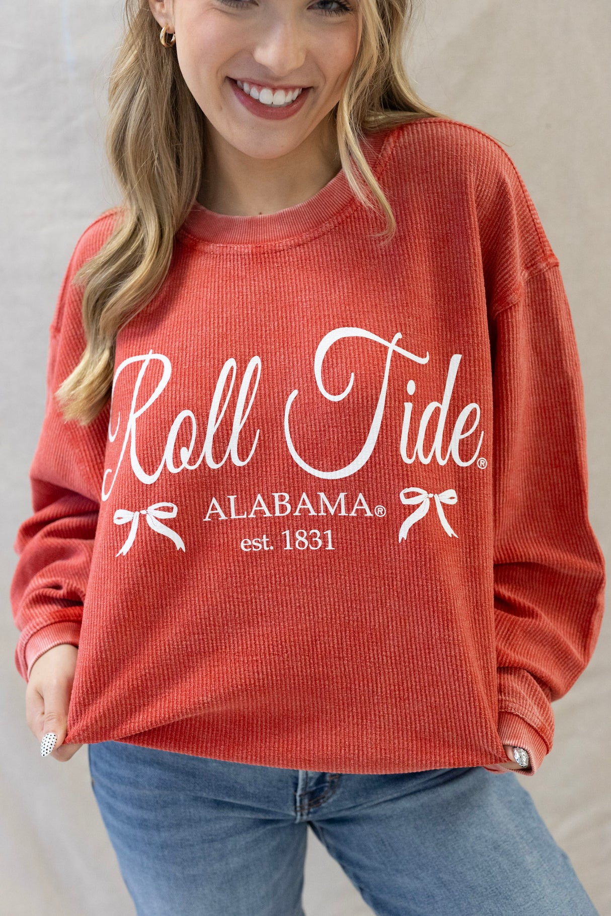 Bama Bow Corded Crew