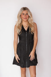 TIERED ATHLETIC ZIPPER DRESS