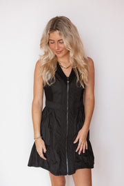 TIERED ATHLETIC ZIPPER DRESS