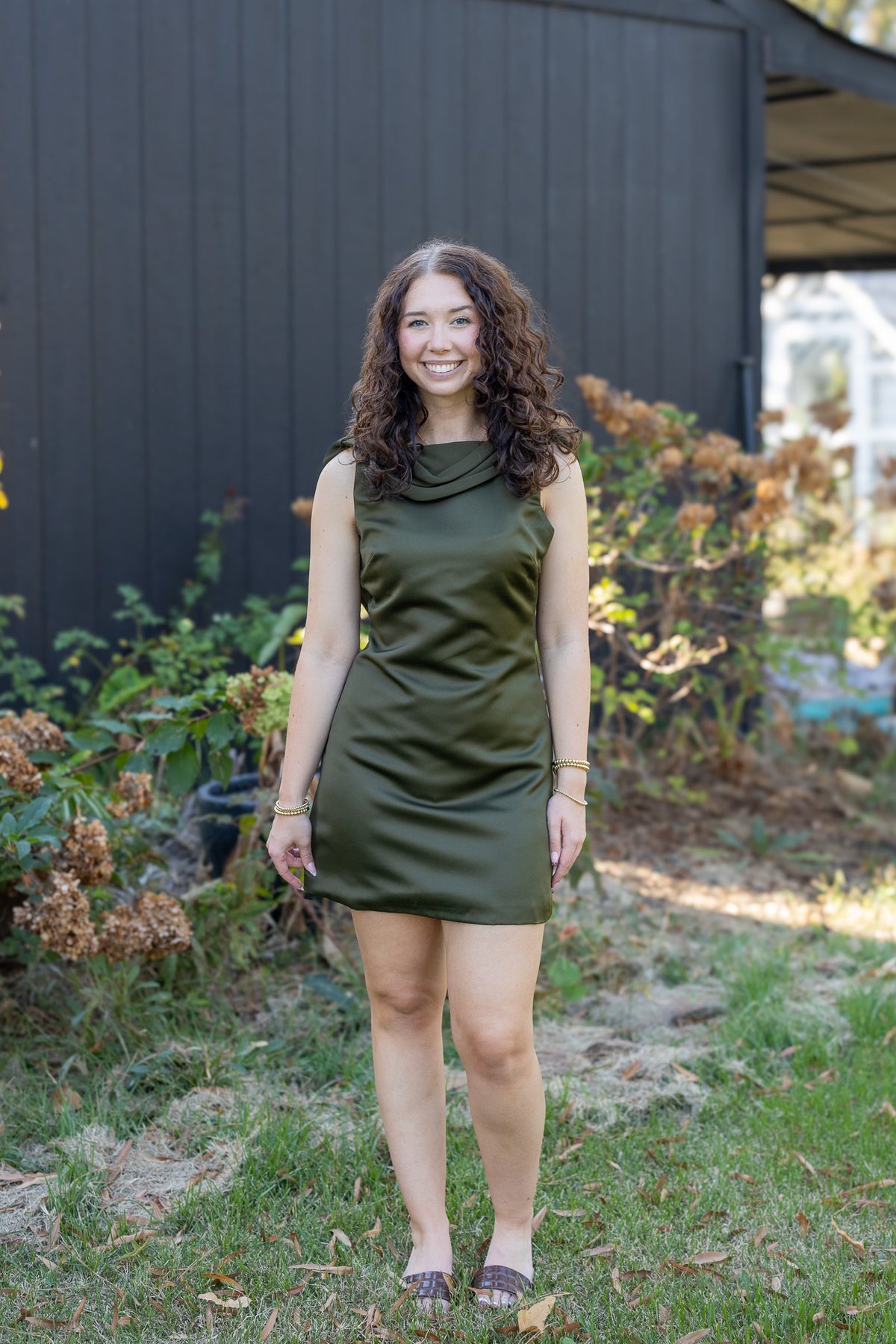 Heavy Satin Back Cowl Mini