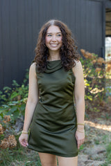 Heavy Satin Back Cowl Mini