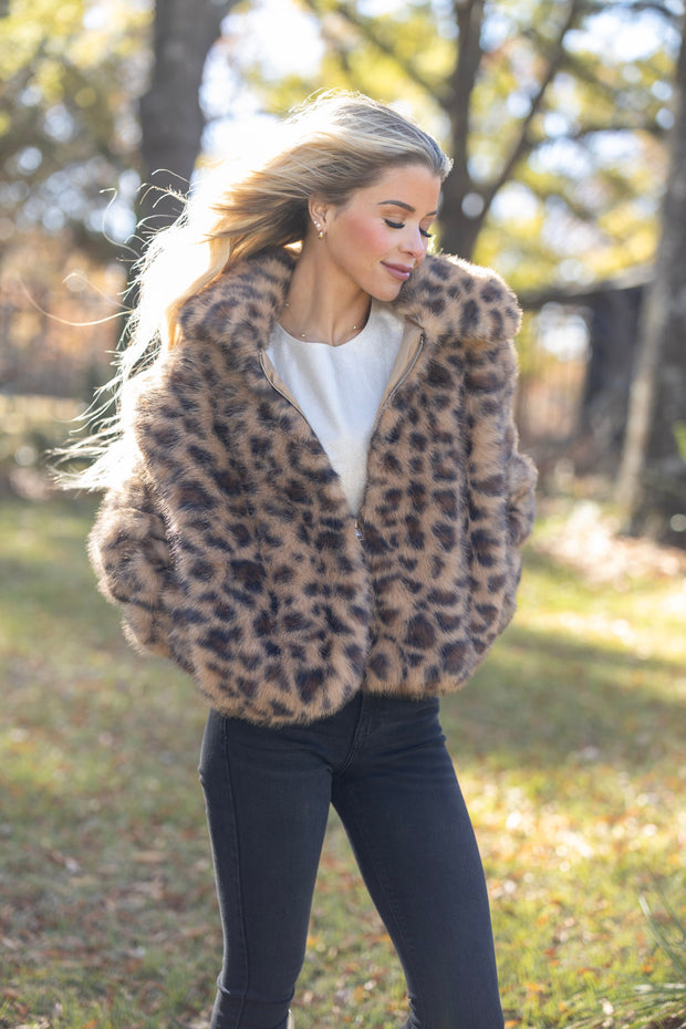 LISA LEOPARD FUR COAT