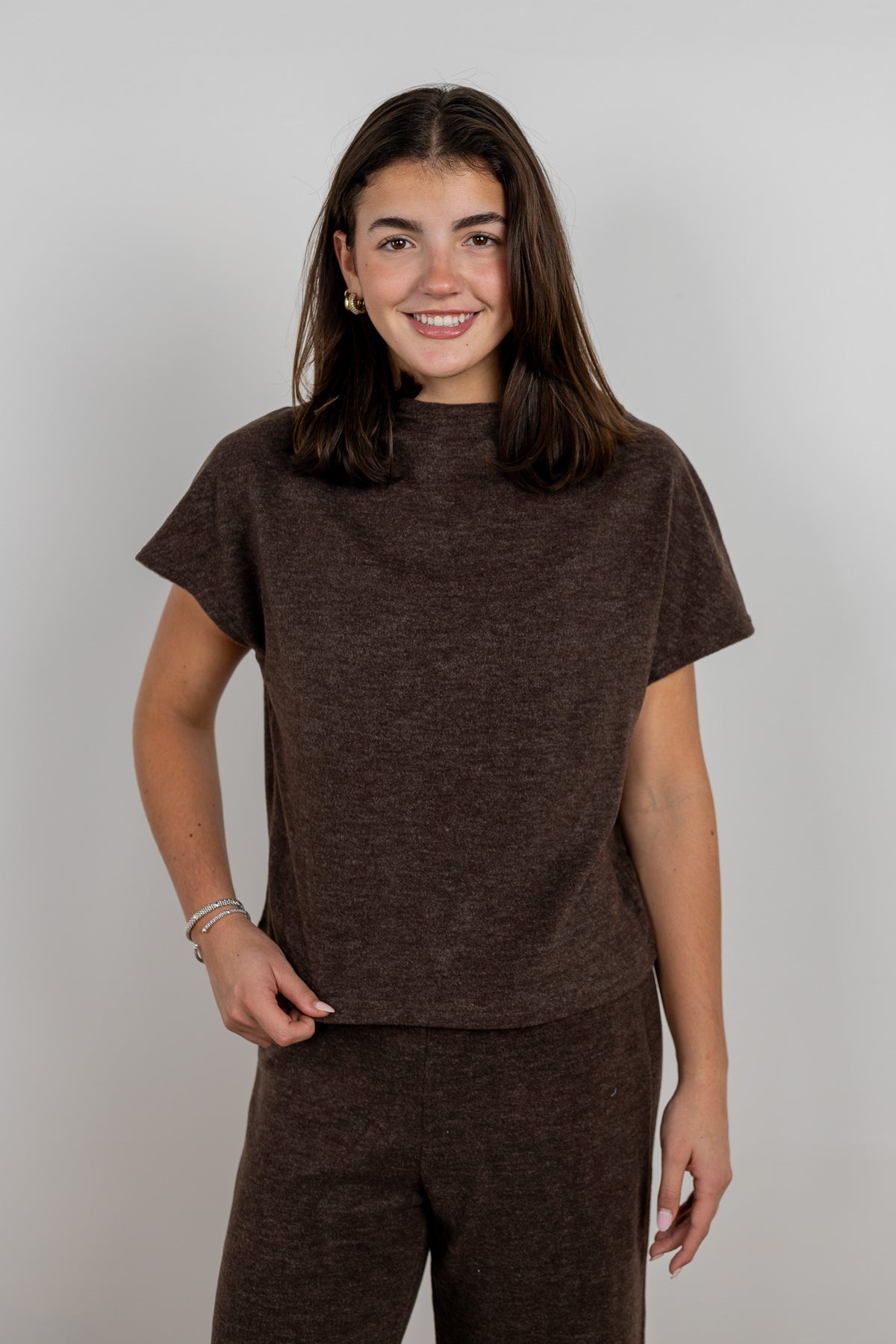 Funnel Neck Knit Top