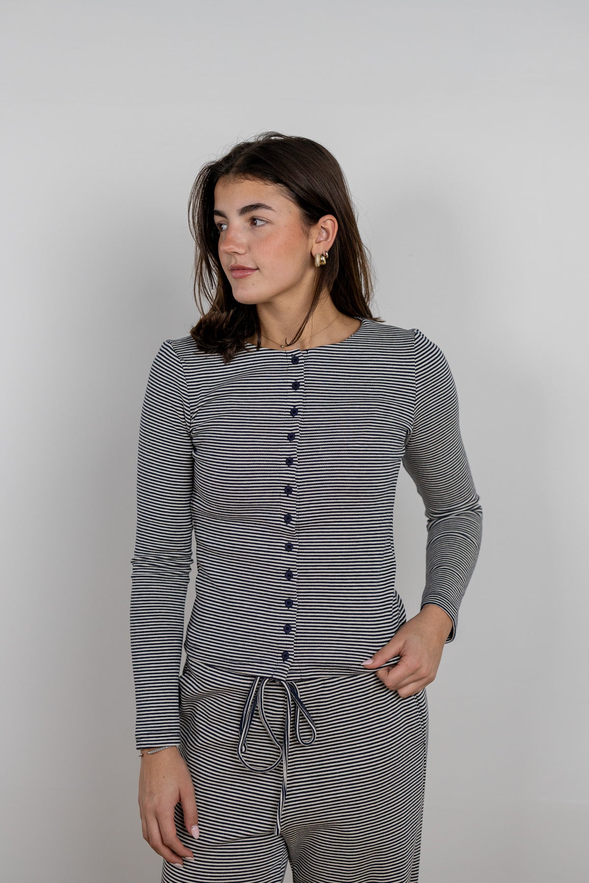 Striped Button-Down Top