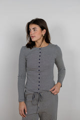 Striped Button-Down Top