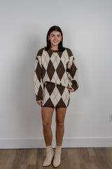 Classic Argyle Knit Sweater