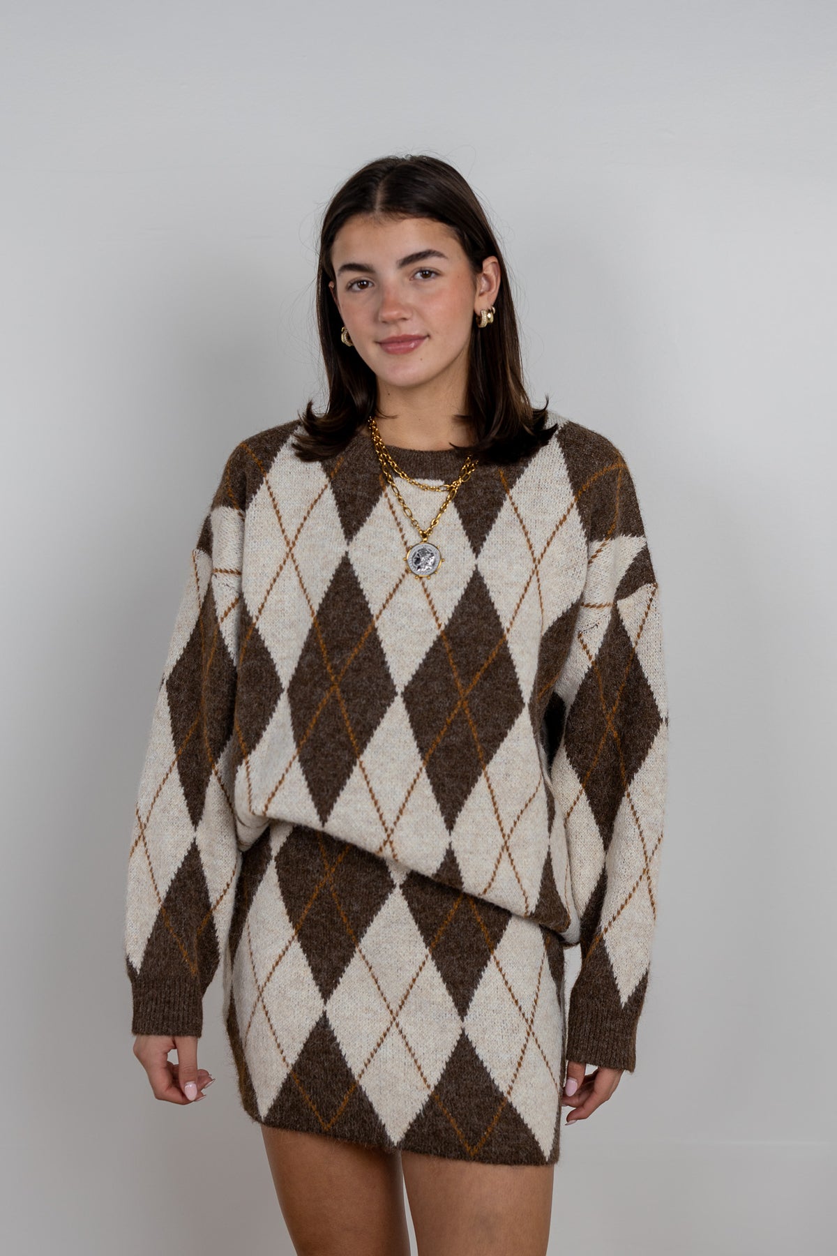 Classic Argyle Knit Sweater