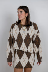 Classic Argyle Knit Sweater