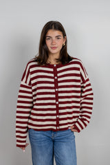 Stripe Button Up Cardigan
