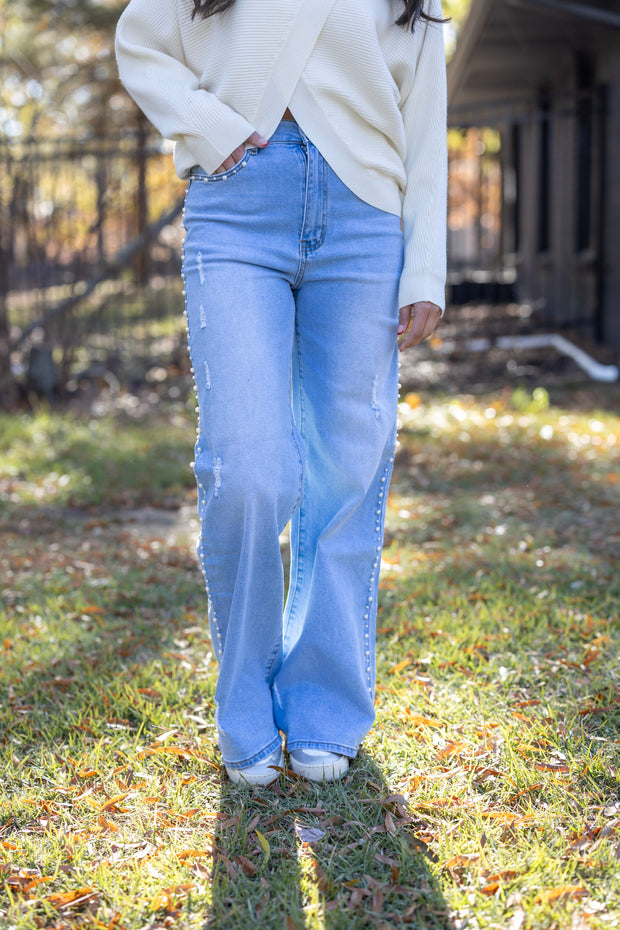 PEARL HR WIDE LEG JEAN