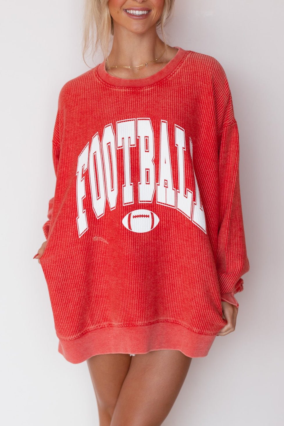 FOOTBALL CORDED SWEATSHIRT