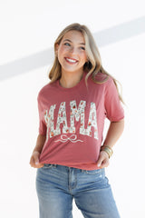MAMA BOW FLORAL TEE
