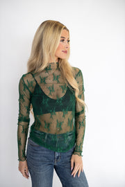 LONG SLEEVE FLORAL LACE TOP