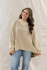 TWO TONE VNECK SWEATER