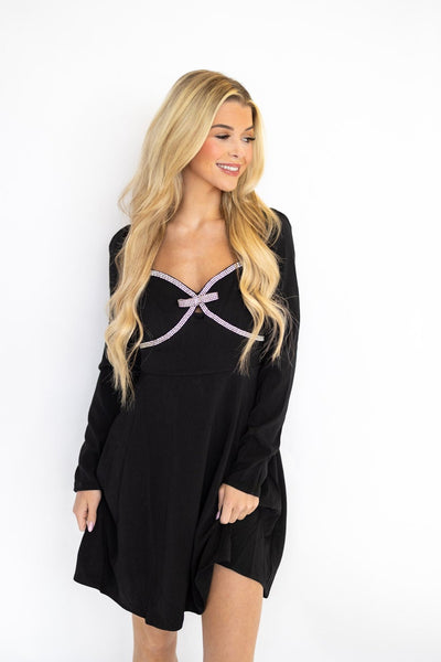 FIA FLARE LONG SLEEVE MINI DRESS