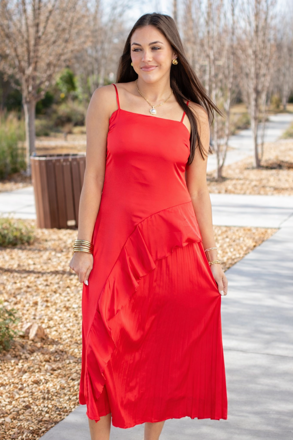Cascading Ruffle Dress