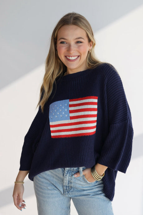 FLAG PRINT SWEATER
