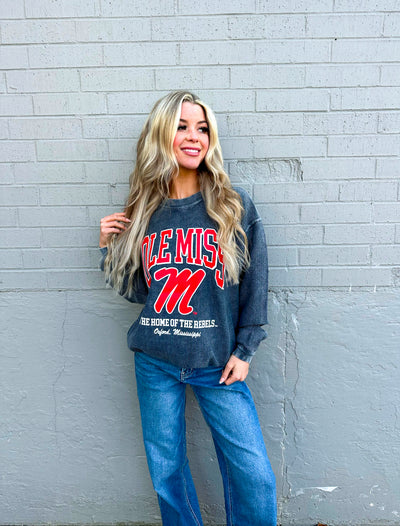 OLE MISS MASCOT CORDED SWEATSHIRT