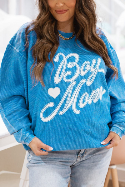 BOY MOM CURSIVE CORD