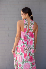 Scarf Strapless Floral Maxi