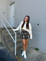 PLAID MINI BOW SKIRT