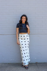 Satin Skirt In Polka Dot