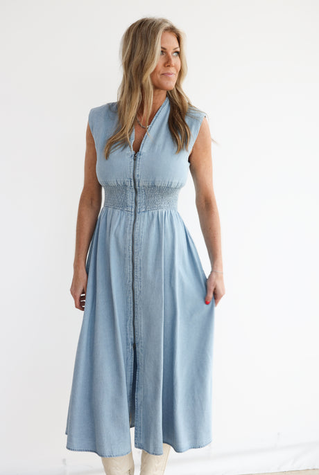 BLUE SKIES MIDI DRESS
