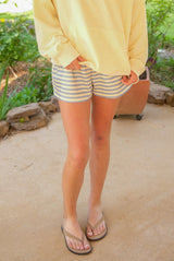Mid-Rise Side Stripe Track Shorts