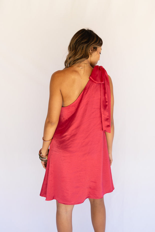 ONE SHOULDER DRAPE DRESS