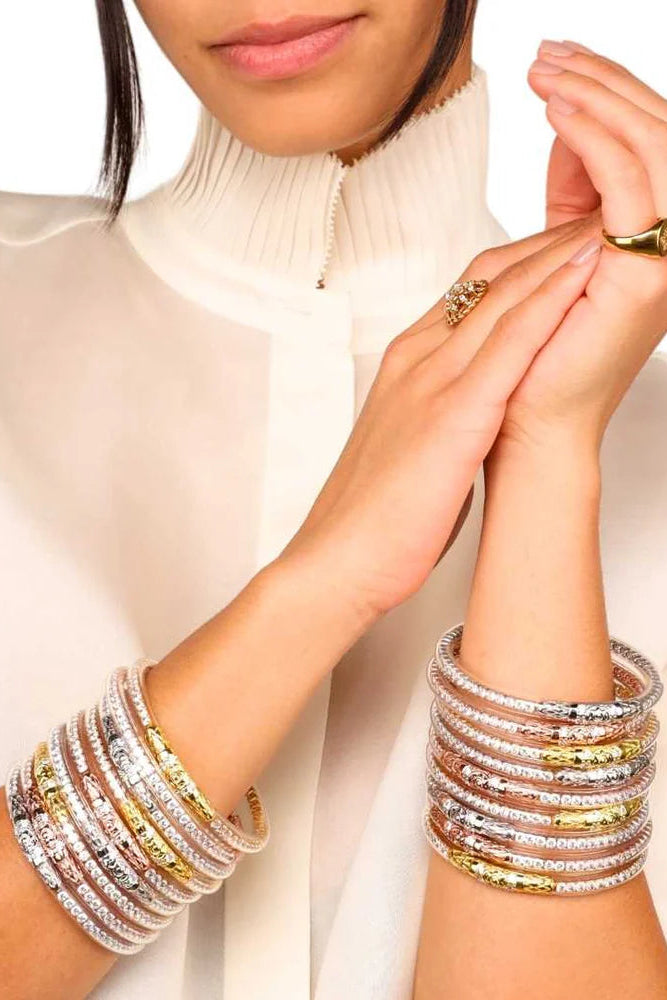 Budha Girl™ 3 Queen Clear Crystal Bangles
