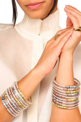 Budha Girl™ 3 Queen Clear Crystal Bangles