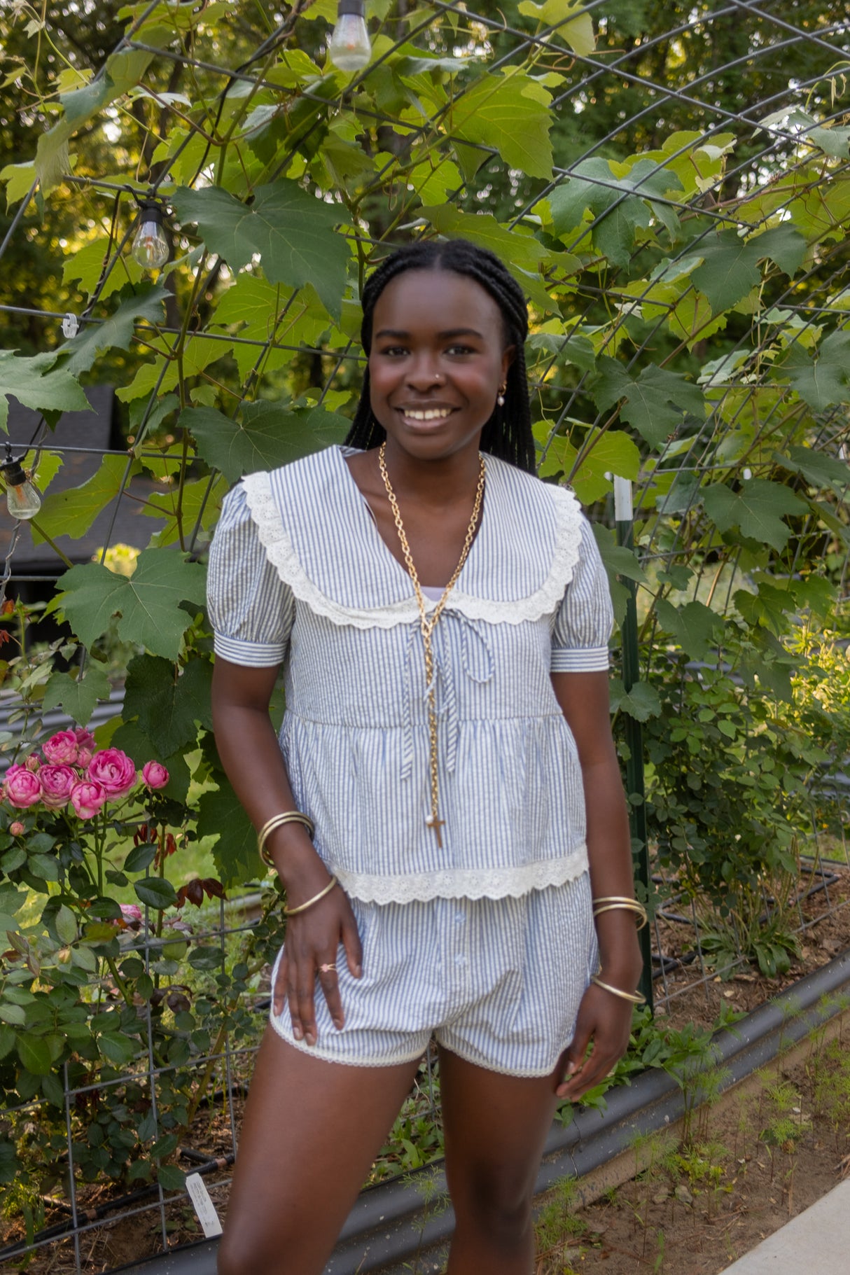Striped Peplum Top