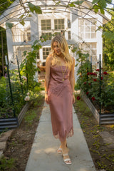 Dull Satin Lace Hem Tube Top