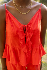 Chili Lace Up Top
