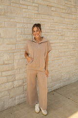 Modal Scuba Quarter Zip Short Sleeve Top