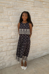 Polka Eyelet Trim Dress