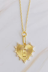 Initial Hanging Heart Necklace (All Letters)