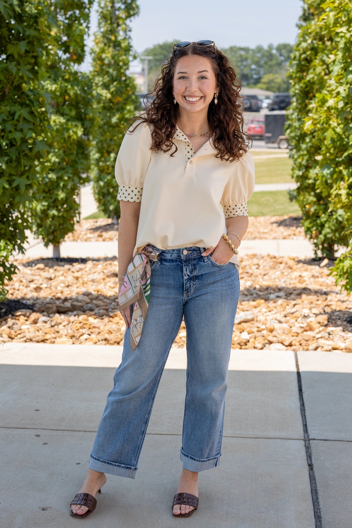Polka Dot Detail Top