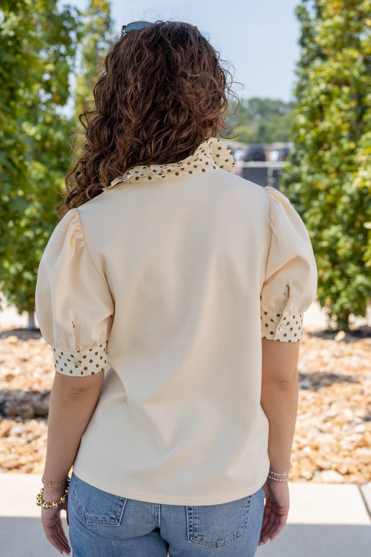 Polka Dot Detail Top