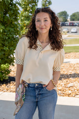 Polka Dot Detail Top